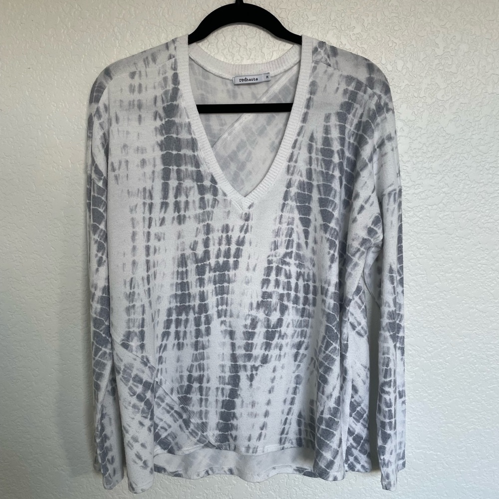 Redhaute Gray/White Tie-Dye Sweater